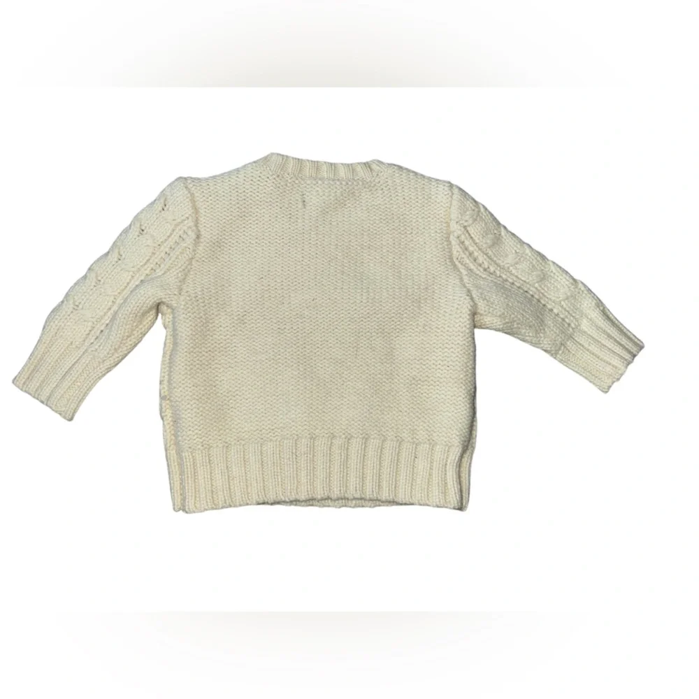 Baby GAP Cable Knit button Shoulder Ivory Sweater 3-6 months